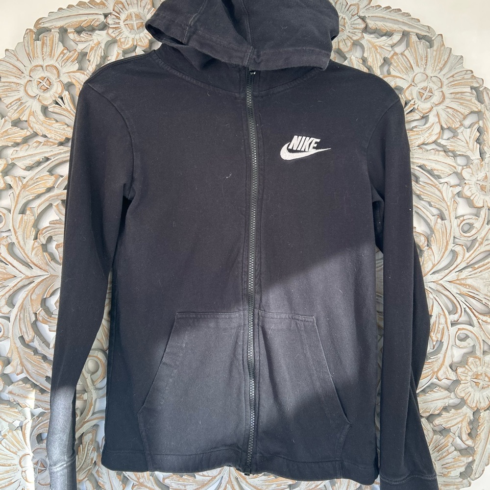 Kids black Nike zip up sweater Size Large